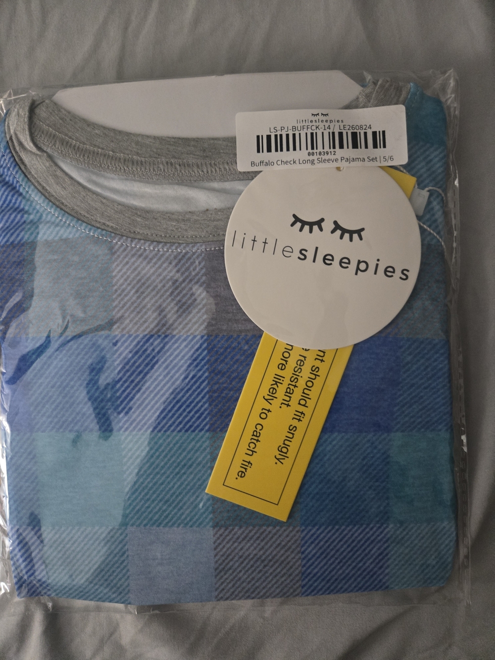 Little Sleepies Blue Plaid Kids Pajama Set